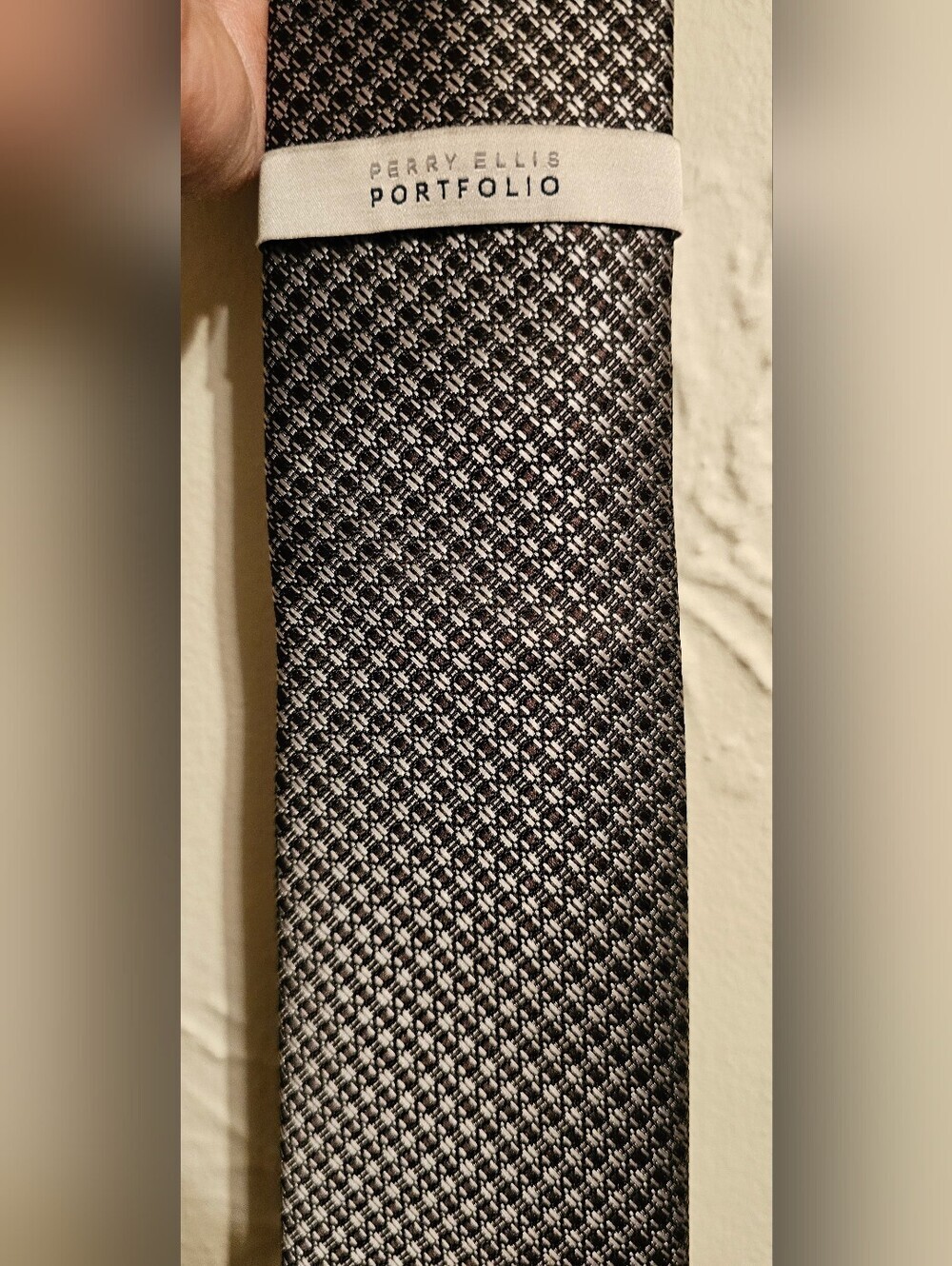 Perry Ellis Tie NWT Brown Geometric Print